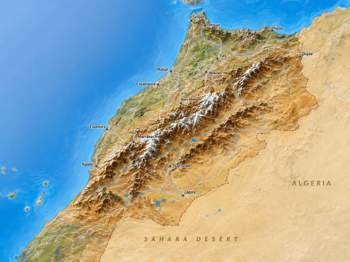Map of Morocco Atlas Mountains | Explore Mountain Regions